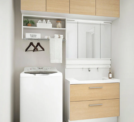 EV　500タイプ　W750　フルスライドタイプ・3面鏡・LED照明（全収納）　EBFH-755SY･MEB-753TXSS