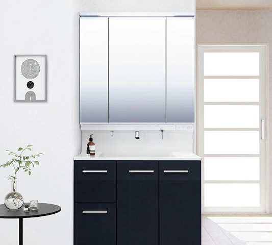 EV　500タイプ　W900　フルスライドタイプ・3面鏡・LED照明（全収納）　EBFH-905SY･MEB-903TXS